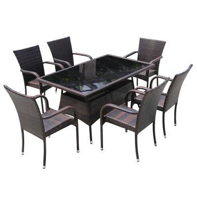 China Modern outdoor modern minimalist chair combination rattan table and chair combination leisure courtyard balcony outdoor garden furniture for sale