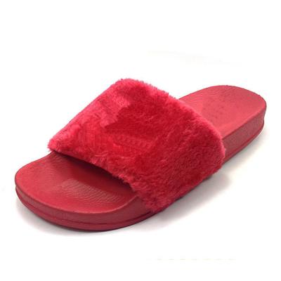 China Greatshoe Wholesale Ladies Cushioning Slides Furry Sandals Gently Smudge Furry Slippers For Women Fur Slides Slippers for sale