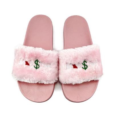 China Fashion Trend Greatshoe Ladies Women Fur Slippers Slides Custom Furry Furry Sandals Slippers Wholesale Faux Fox Fur Slippers for sale