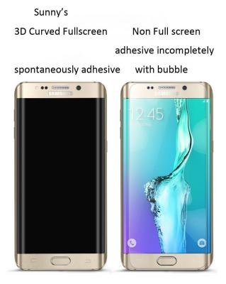 China   S6 Edge tempered glass screen protector Edge to Edge full coverage 0.33mm ultrathin oleophobic coating for sale