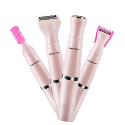 China Wet and Dry Dual Use Multifunctional 4 in 1 Electric Eyebrow Trimmer Lady Shaver Women Grooming Kit for sale