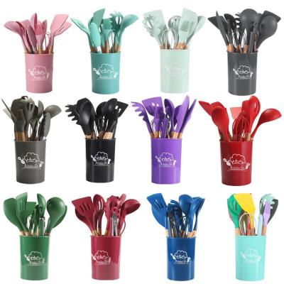 China Hot Selling Amazon Household Kitchen Utensils Silicone Stocked Cooking Set for sale