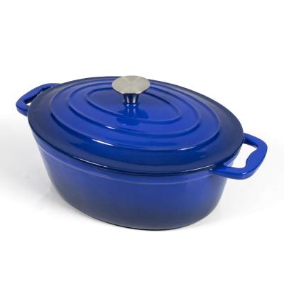 China Sustainable Korean Oval Cast Iron Insulated Casserole Enamel Cookware Sets for sale