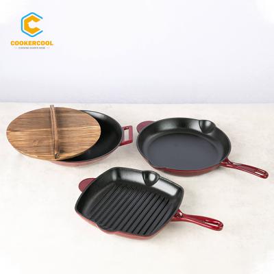 China Viable Wholesale Cook Cookercool Cast Iron Enamel Cookware Camp Sets for sale