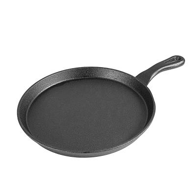 China Pre-Seasoned Sizzling Round Cast Iron Pizza Sizzling Pan Sustainable With Lid for sale