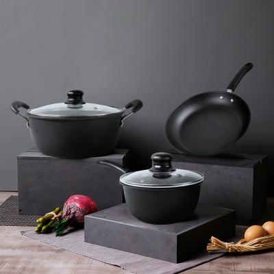 China Hot Selling New Design Sustainable Non Stick Carbon Steel Cookware Set for sale