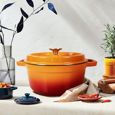 China Colorful Enamel Casserole Pot Minimalist Cast Iron Casserole Cookware for sale