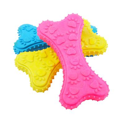 China Viable Wholesale TPR Pet Toys Molar Teeth Paw Print Biscuits Biting Toys Resistant Rubber for sale