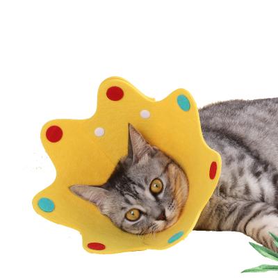 China Personalized Dog Cat Felt Crown Elizabeth Ring Anti-lick and Anti-bite Shame Ring Pet Headgear Collars New Pet Supplies for sale