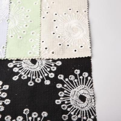 China Hot SALE 100%COTTON anti pill GROMMET EMBROIDERED FABRIC FOR SKIRT DRESS BLOUSE DANCEWEAR WOMEN CLOTHES GARMENT stock no moq for sale