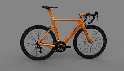 China 700C Wheel Custom Carbon Bike Frame Orange For Road Racing for sale