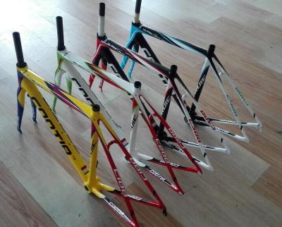 China Full Color Ergonomic UD / 3K / 12K Carbon Bicycle Frame With Matt / Glorry Painting for sale