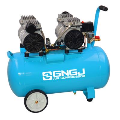 China Factory Custom Low Cost 1.1KW 1.5HP 50L Mobile Portable Mute Oil Free Air Compressor Oil Free for sale