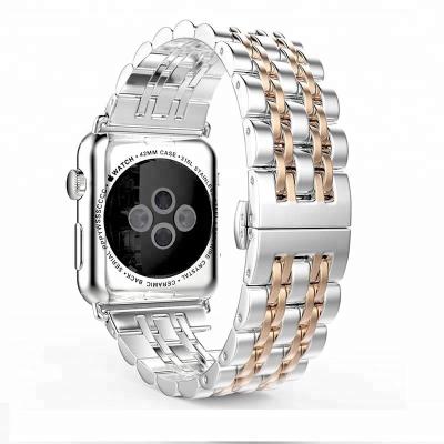 China Luxury Feeling Quality 316L Stainless Steel Metal Strap Watch Band Strap Link For Apple Watch Band for sale