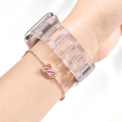 China Hot Sale Resin Sports Strap Feeling Clear Transparent Watch Band Straps For Apple Watch Straps for sale