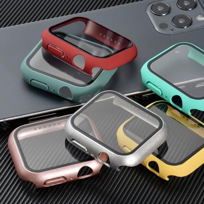 China Full Color 38 40 42 44 Mm Resistance Tempered Glass Protective Luxury Wear Concept Watch Case For Apple Watch for sale