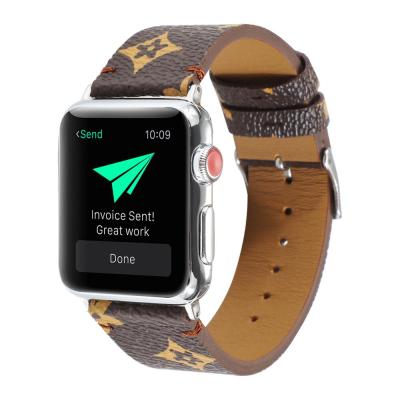 China Luxury Fashion Leather Strap Rubber Watch Band For Apple Watch 38mm 42mm for sale