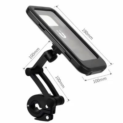 China Adjustable Foldable Foldable Bike Motorcycle Navigation Bracket Waterproof Phone Case Holder For Electric Scooter for sale