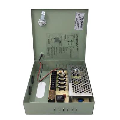 China Aluminum AC in DC 12V 5A 10A 15A 20A 30A 4CH 9CH 18CH 12V 5A 4ch CCTV Camera Power Supply Power Supply Box for CCTV for sale