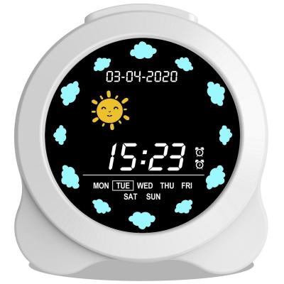 China Antique Style Fashion Student Discolor Bedside Mini Digital Night Light Cube Alarm Clock Presents For Kids And Friends for sale