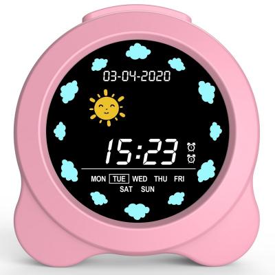 China Classroom Mini Colorful Night Light Good Quality Fashion Student Bedside Digital Alarm Clock Gifts for Kids and Friends for sale