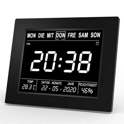 China Calendars Alarm Clock Bedside LCD Non Ticking Alarm Clock With USB Output Charging for sale