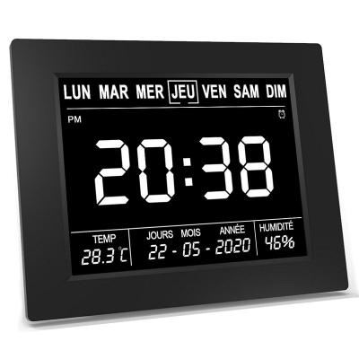 China Radio 2021 Digital Calendar Indoor Home Alarm Clock With Temperature For Elderly for sale