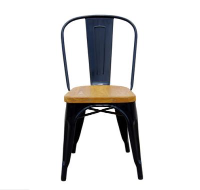 China Vintage China Metal Tolix Chair with Wood Seat Cushion for sale