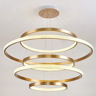 China Modern Simple Postmodern Minimalist Ring Chandelier Led Creative Villa Living Room Lamp Personality Ring Design Bedroom Dining Room Lamp for sale