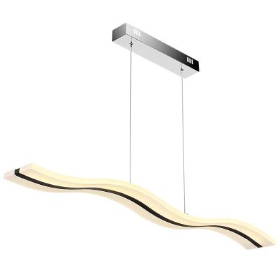 China Modern Simple Modern Wave LED Light Fixture Ceiling Chandelier Pendant Light Fixture For Contemporary Living Room for sale