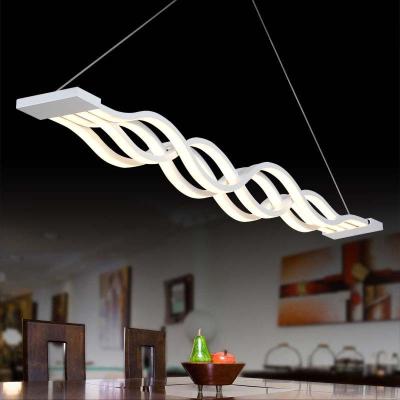 China Modern Chandelier LED Restaurant Light Wave Living Room Study Office Cafe Chandelier Led Pendant Light for sale