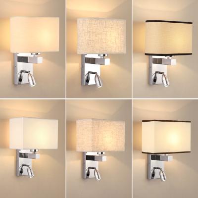 China Modern Chinese Creative European Indoor Wall Lamp Fabric Living Room Bedroom Lamp Led American Hotel Room Reading Wall Lamp for sale