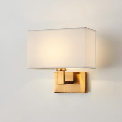 China New Modern Nordic Simple Led Hotel Cloth Lamp Bedroom Bedside Wall Lamp Creative American Chinese Style Wall Lamp for sale