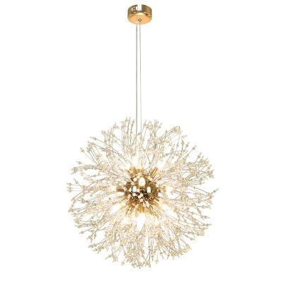 China Modern Romantic Crystal Chandelier Creative Design Dandelion LED Chandelier Branch Tree Hanging Light for sale