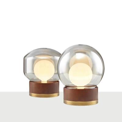 China Modern new design E27 bulb led desk light reading living room lamparas de mesa lighting bedside glass table lamp for sale