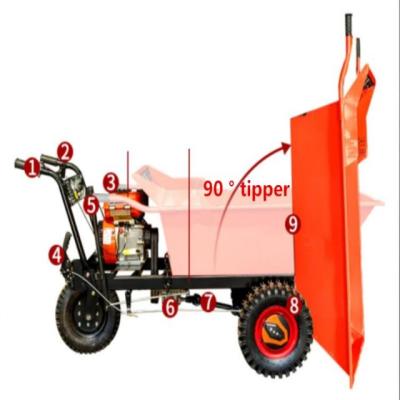 中国 1 Ton Capacity Ash Hopper Car Gasoline Engine Cargo For Construction Site 販売のため