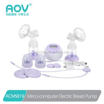 China PP+Silicone AOV6819 Micro Computer Double Electric Breast Pump for sale