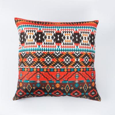 China Simple RTS Case Custom Printed Loose Chinese Organic White Red Moroccan Cotton Cushion Cover for sale