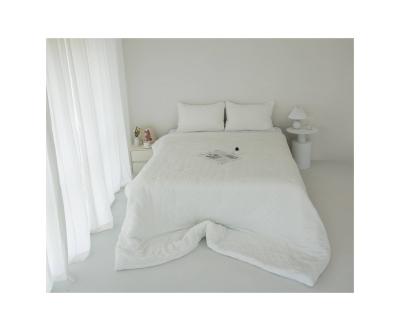 China Factory Sale High Quality Soft White Exquisite Soft Polyester Brushed Embossed Comforter for sale