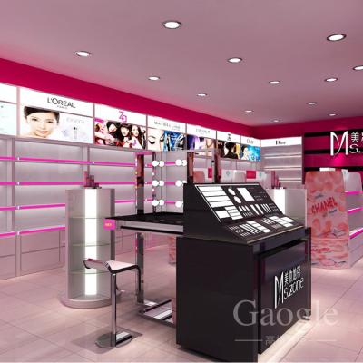 China MDF Cosmetic Makeup Kiosk Display Showcase For Makeup Shop Cosmetic for sale