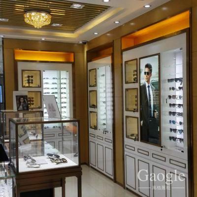 China MDF Eyewear Sunglasses Display Stand Optical Glass Display Showcase for sale