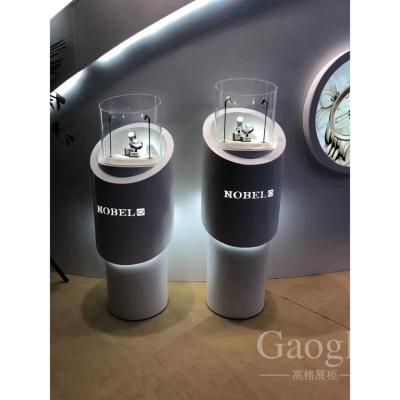 China Shop Decoration Free Standing Glass Watch Display Cabinet With Lighting For Watch Store for sale