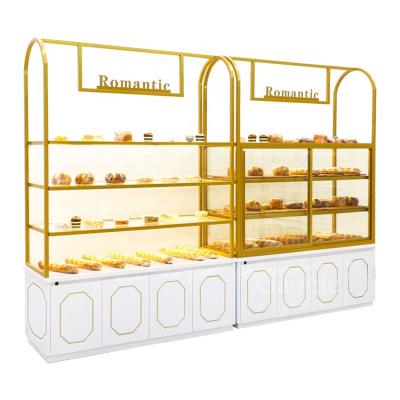 China Bakery Display OEM Customized Food Stores Wooden Bakery Display Stand Commercial Wooden Bread Wall Shelving for sale