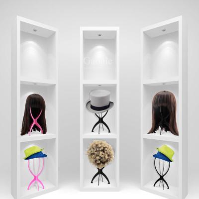 China Wholesale wig display factory direct sale wig store show furniture wig display wall shelf for sale