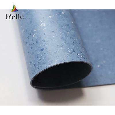 China Relle Rolo de piso de vinil homogéneo antibacteriano de granito azul e branco com revestimento PUR à venda