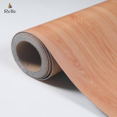 China Oak Wood Look Vinyl Flooring Roll 1.8m-2m Width Heterogeneous Sheet Flooring for sale