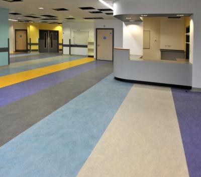 China Airport Sheet Linoleum Flooring Linseed Oil / Rosin Coated Grey Lino Flooring for sale