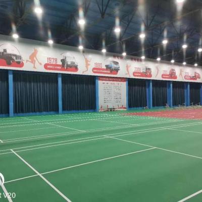 China Indoor Green Synthetic Badminton Court Flooring Roll Mat with PVC and Limestone by Relle for sale