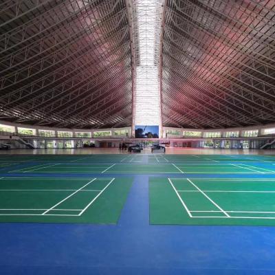 Cina Indoor Relle PVC Sport Badminton Court BWF Pavimento Mat 6.0mm 1.0mm/1.2mm Strato di usura in vendita