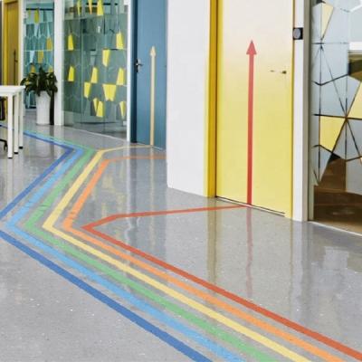 China Dryback Homogeneous Flooring 2mm Laboratory Vinyl Flooring Blue Yellow Green for sale